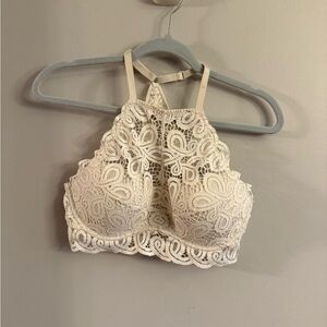 Victoria’s Secret PINK Lace Push Up Bralette Cream Racerback Size
